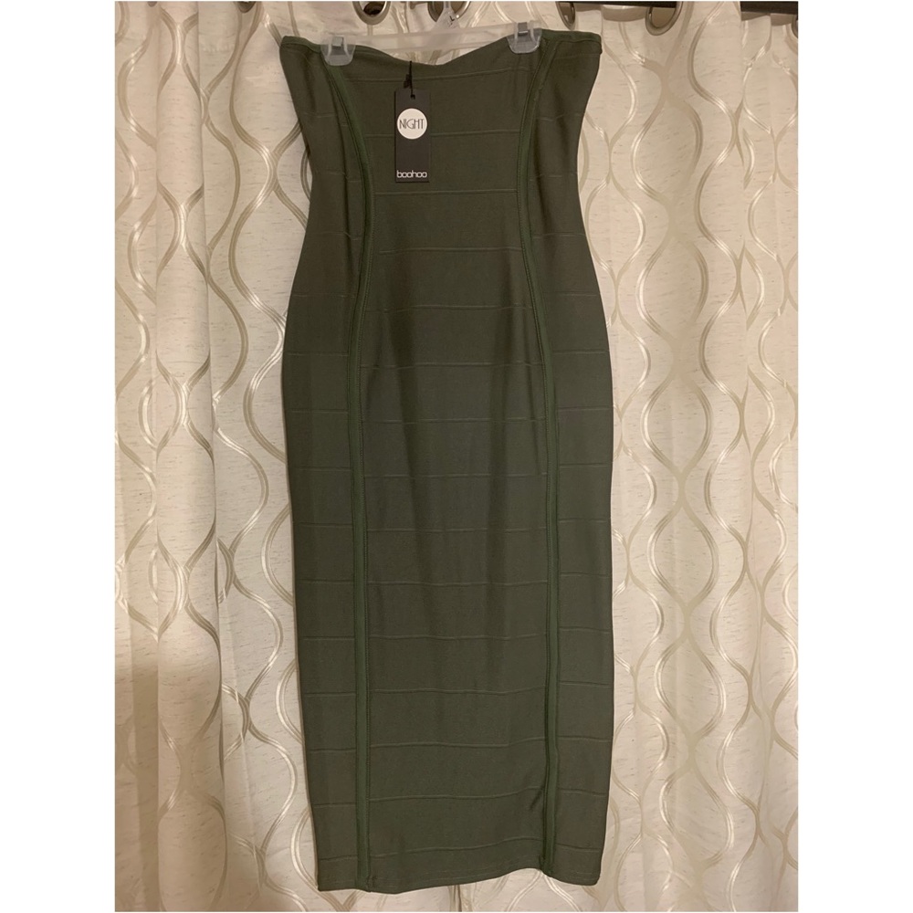 Olive Green strapless dress